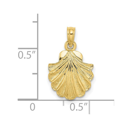 10K Gelbgold 10K 2-d Muschel Charm