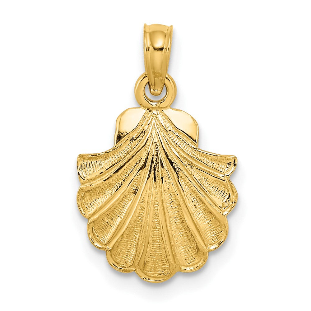 10K Gelbgold 10K 2-d Muschel Charm