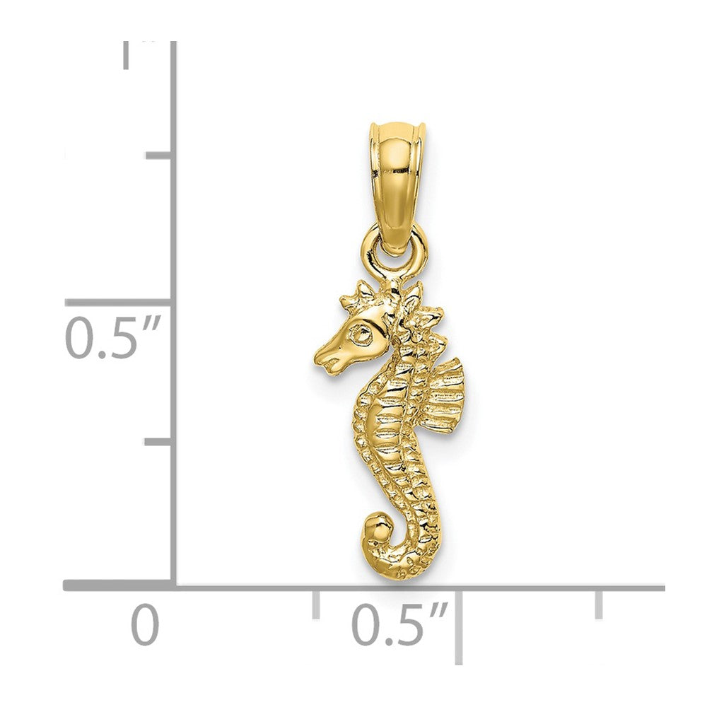 10K Gelbgold 10K 2-d Mini Seepferdchen Charm