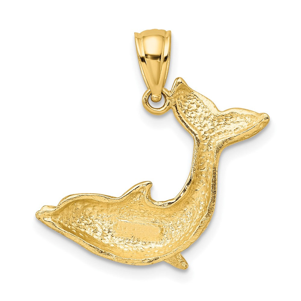10K Gelbgold 10K Strukturiert Delfin Springend Charm