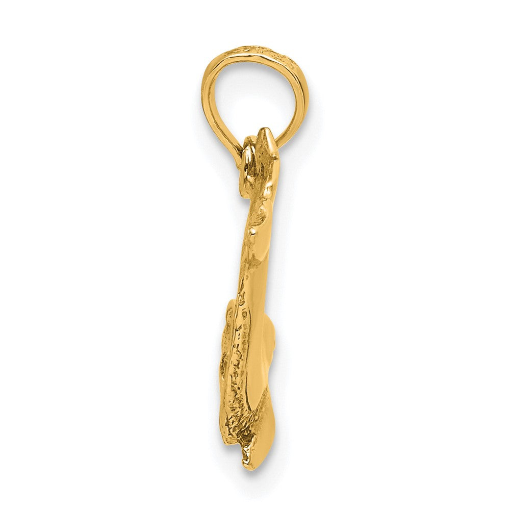 10K Gelbgold 10K Strukturiert Delfin Springend Charm