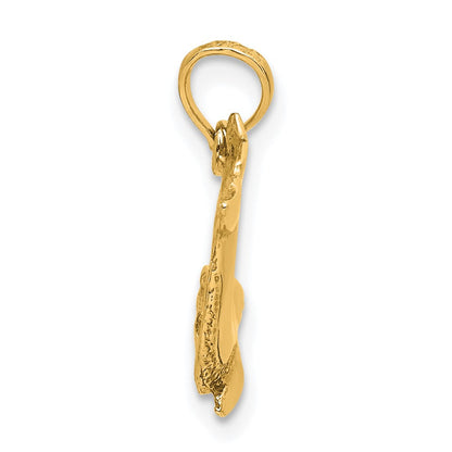 10K Gelbgold 10K Strukturiert Delfin Springend Charm