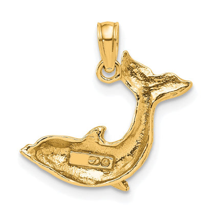 10K Gelbgold 10K Strukturiert Delfin Springend Charm