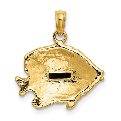 10K Gelbgold 10K 2-d Poliert Graviert Fisch Charm