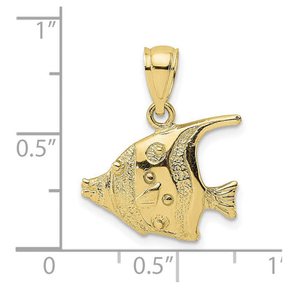 10K Gelbgold Poliert Fisch Charm