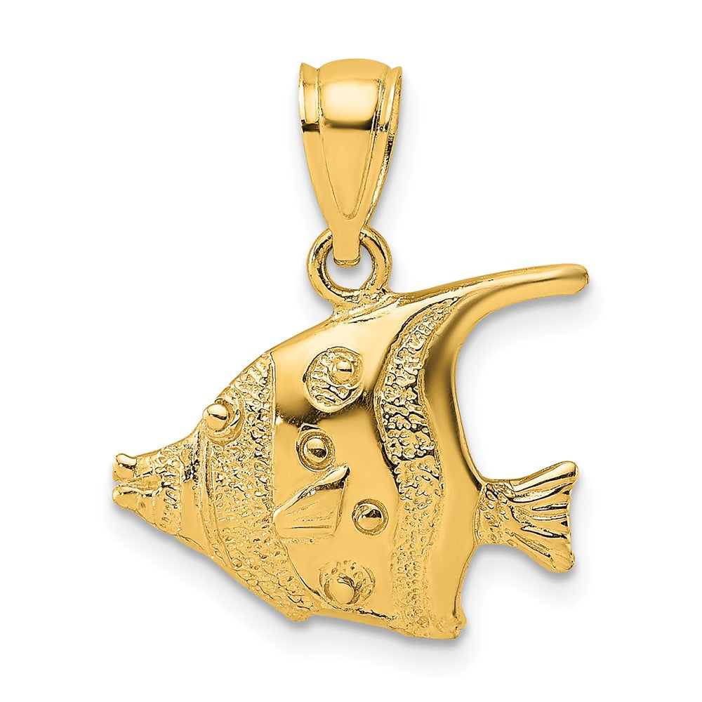 10K Gelbgold Poliert Fisch Charm