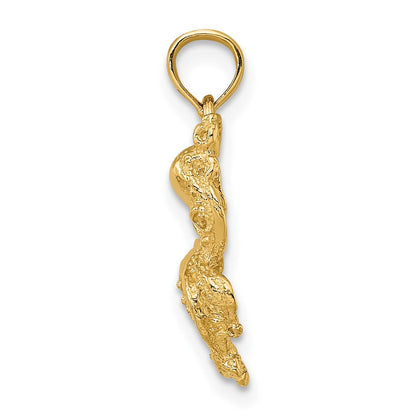 10K Gelbgold 10K 2-d Strukturiert Octopus Charm