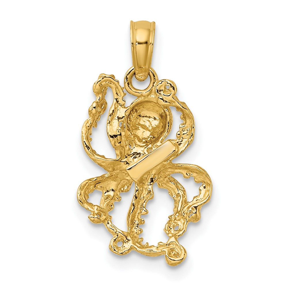 10K Gelbgold 10K 2-d Strukturiert Octopus Charm
