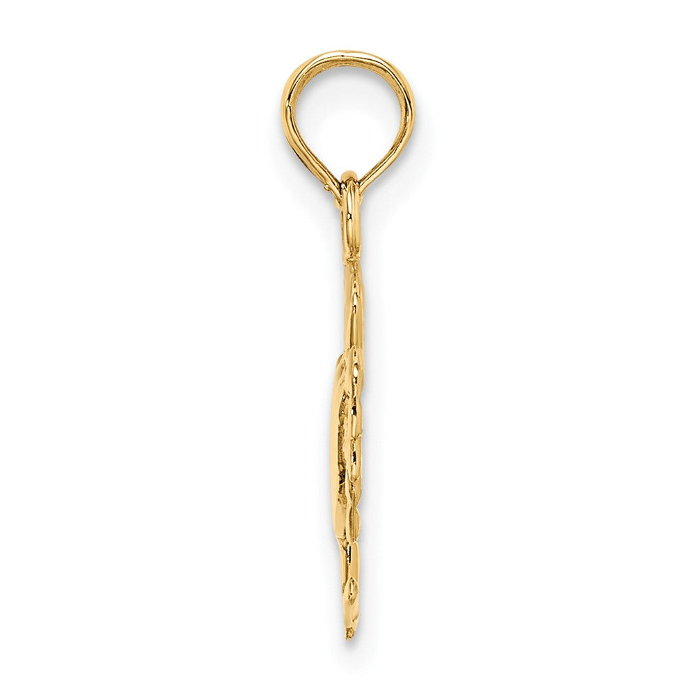 10K Gelbgold 10K 2-d Poliert Krabbe Charm