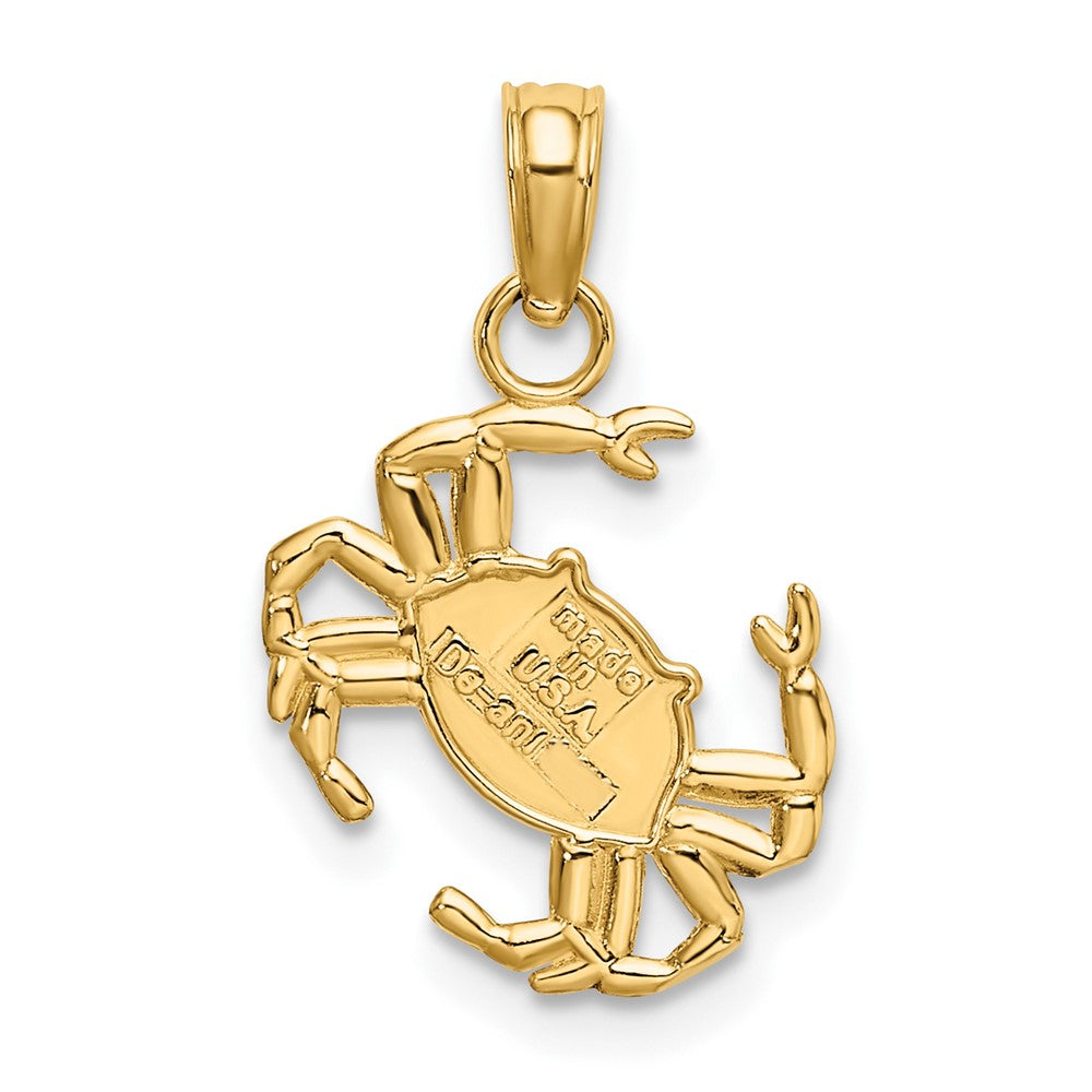 10K Gelbgold 10K 2-d Poliert Krabbe Charm