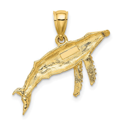 10K Gelbgold 10K 2-d Strukturiert Wal Charm