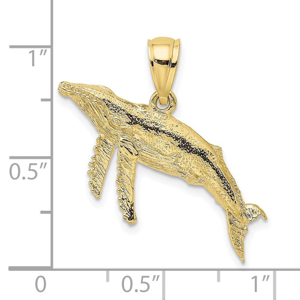 10K Gelbgold 10K 2-d Strukturiert Wal Charm