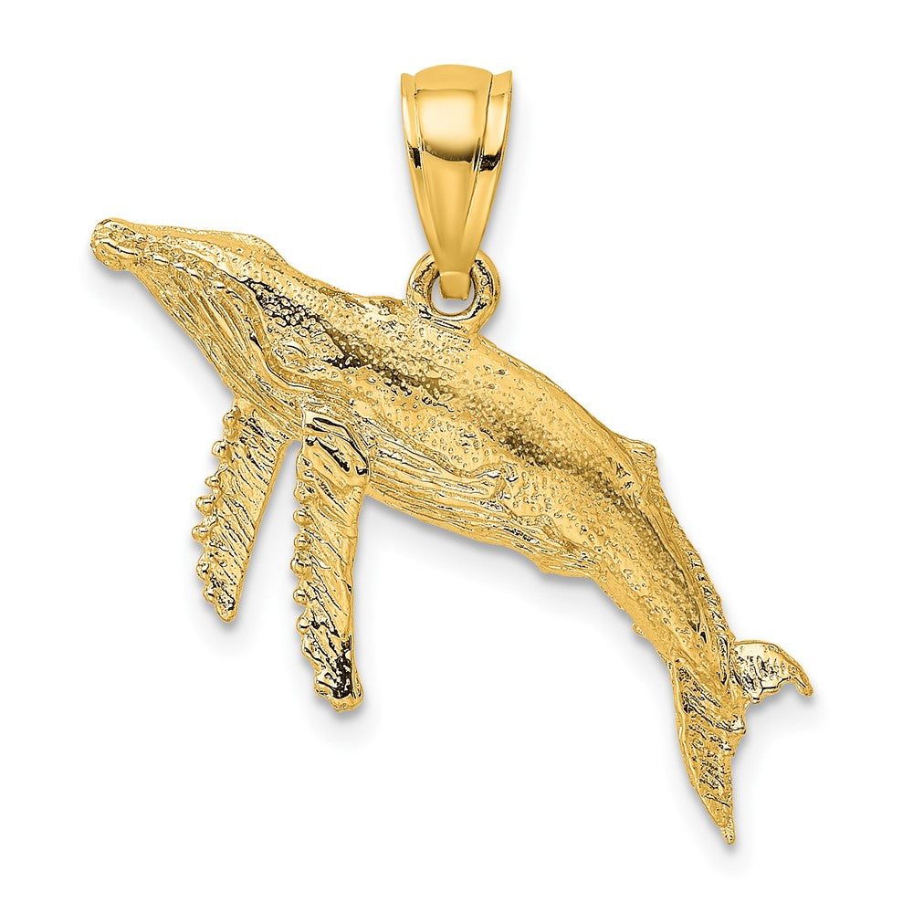 10K Gelbgold 10K 2-d Strukturiert Wal Charm