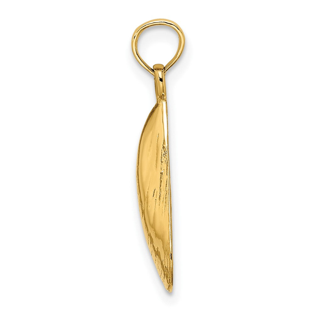 10K Gelbgold 10K 2-d Poliert Mussel Muschel Charm