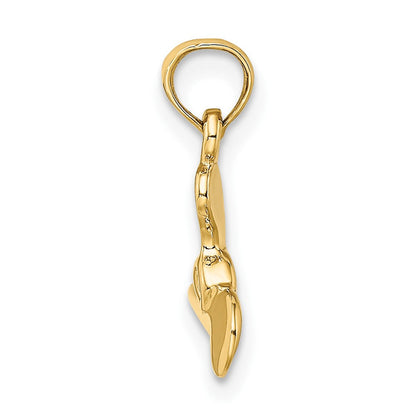 10K Gelbgold 10K 3-d Poliert Mini Drei Blade Propeller Charm