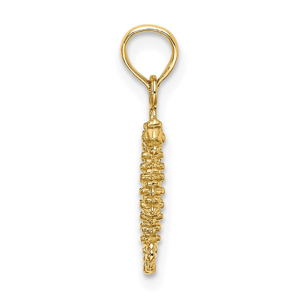 10K Gelbgold 10K 3-d Mini Seepferdchen Charm