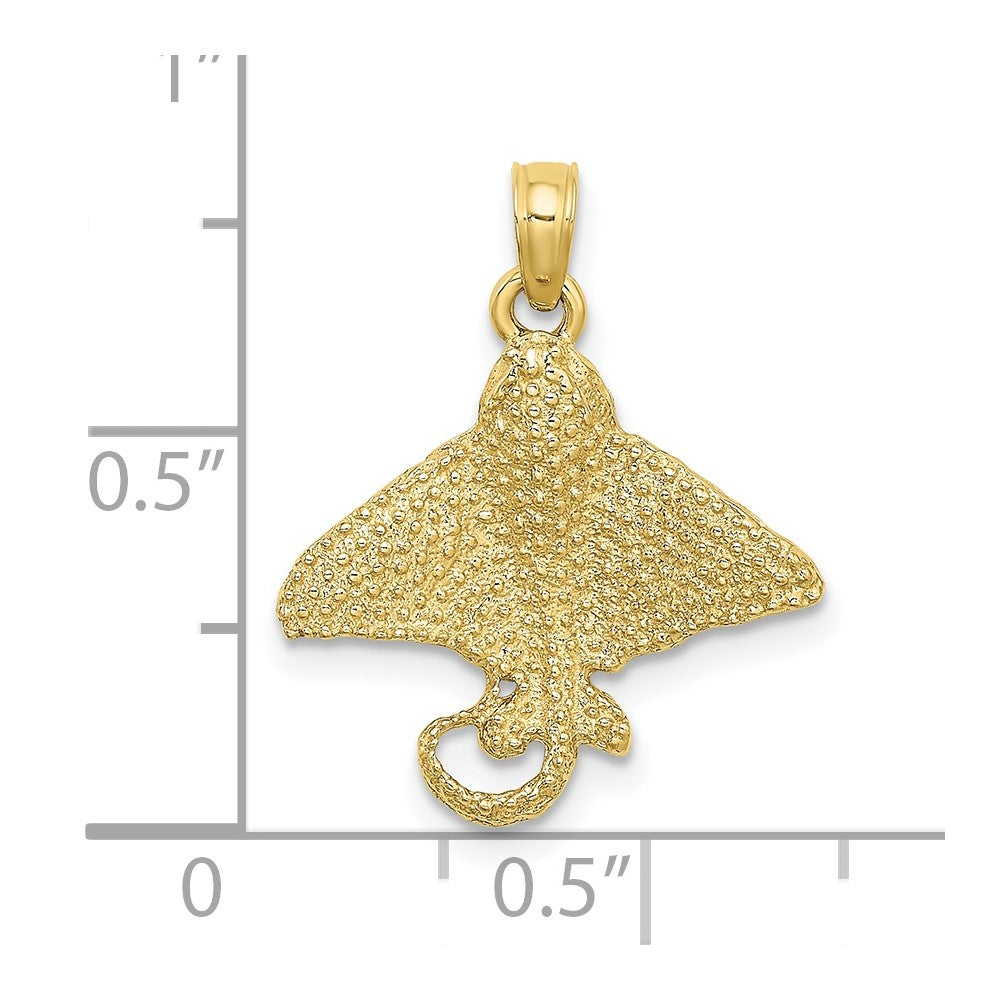 10K Gelbgold 10K Strukturiert Spotted Adler Ray Charm
