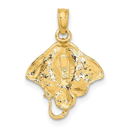 10K Gelbgold 10K 2-d Stingray Charm