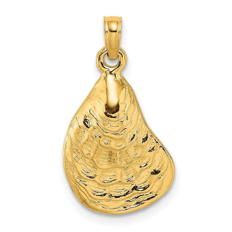 10K Gelbgold 10K 2-d Strukturiert / Poliert Oyster Muschel Charm