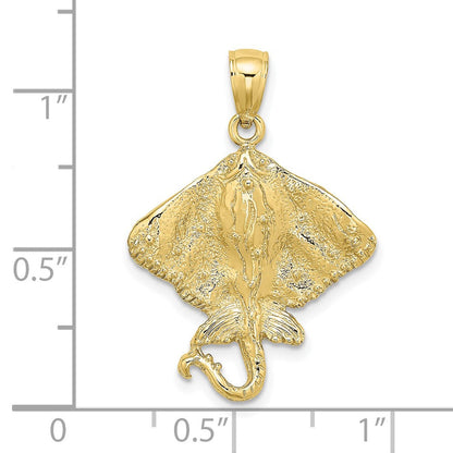10K Gelbgold 10K 2-d Stingray Charm