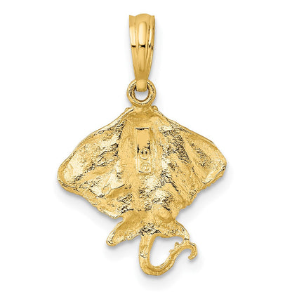 10K Gelbgold 10K 2-d Stingray Charm
