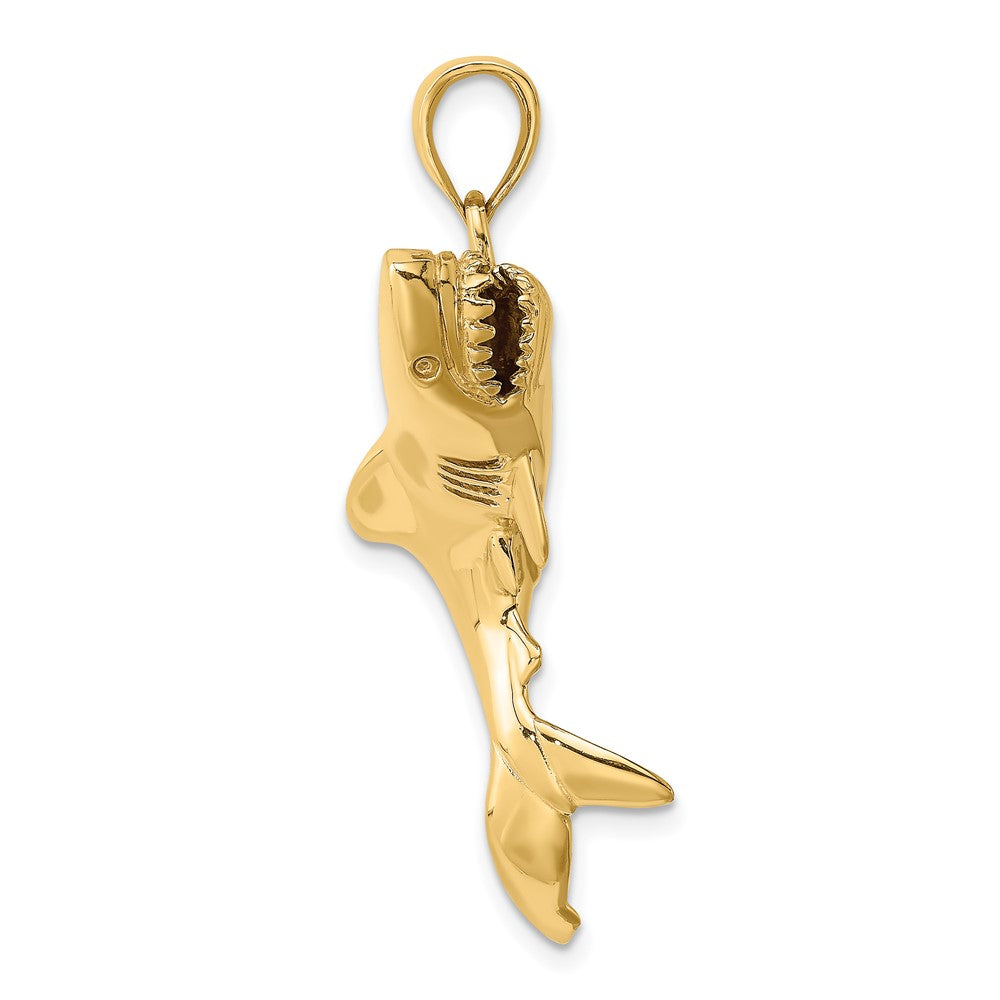 10K Gelbgold 10K 3-d Poliert Shark Charm