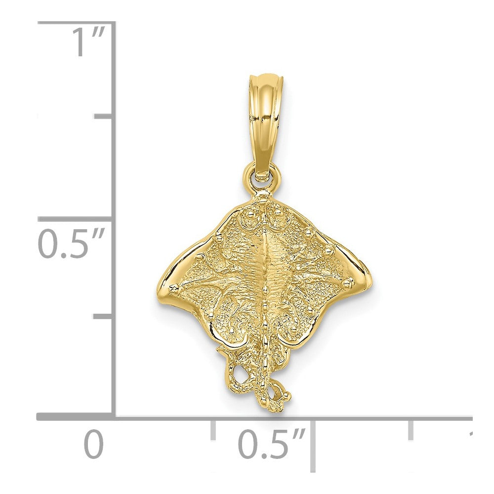10K Gelbgold 10K 2-d Stingray Charm