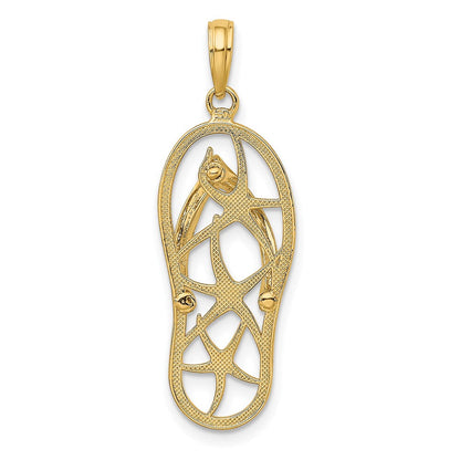 10K Gelbgold 10K Multi Seestern Flip-flop Charm