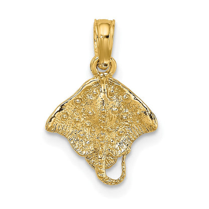 10K Gelbgold 10K 2-d Stingray Charm