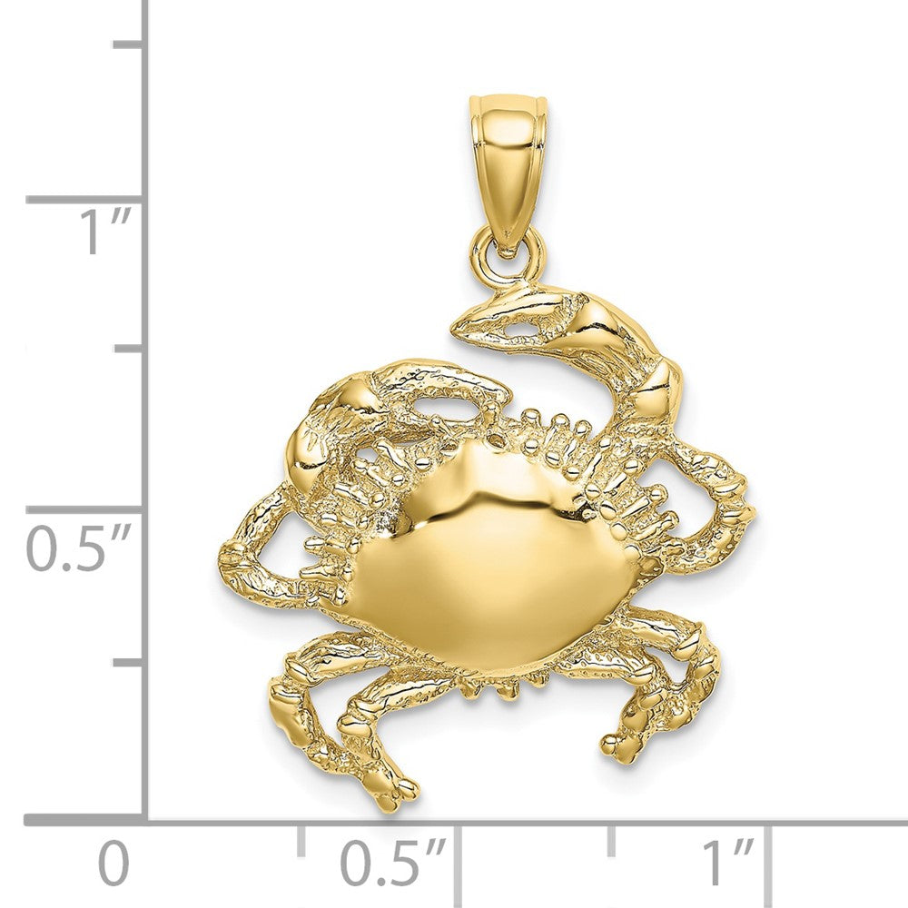 10K Gelbgold 10K 2-d Krabbe Charm