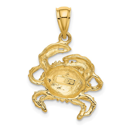 10K Gelbgold 10K 2-d Krabbe Charm