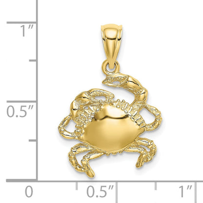 10K Gelbgold 10K 2-d Krabbe Charm