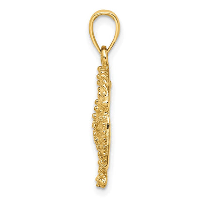 10K Gelbgold 10K 2-d Sand Dollar mit Stern Charm
