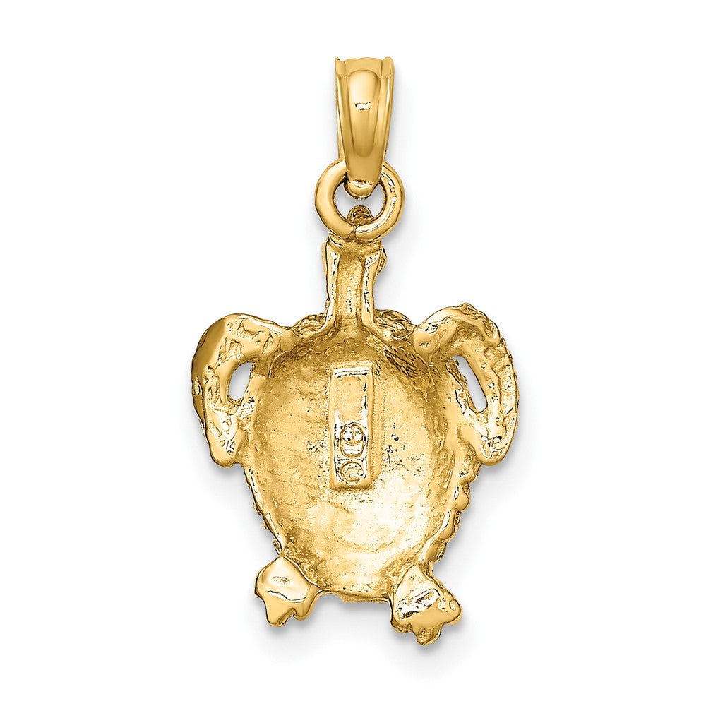 10K Gelbgold 10K Strukturiert Meer Schildkröte Charm