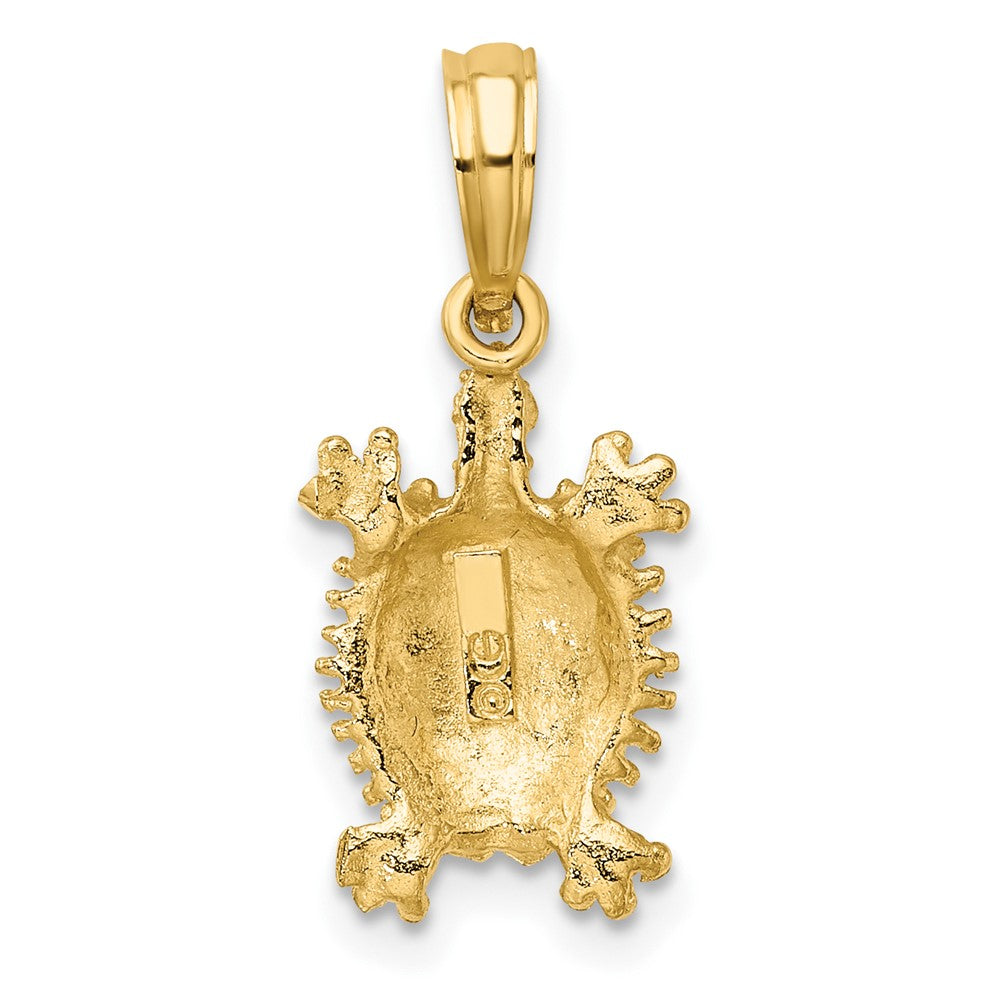 10K Gelbgold 10K 2-d Land Schildkröte Charm
