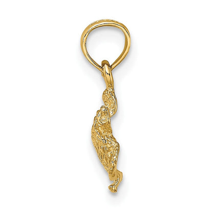 10K Gelbgold 10K Strukturiert Meer Schildkröte Charm