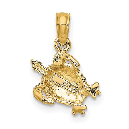 10K Gelbgold 10K Strukturiert Meer Schildkröte Charm