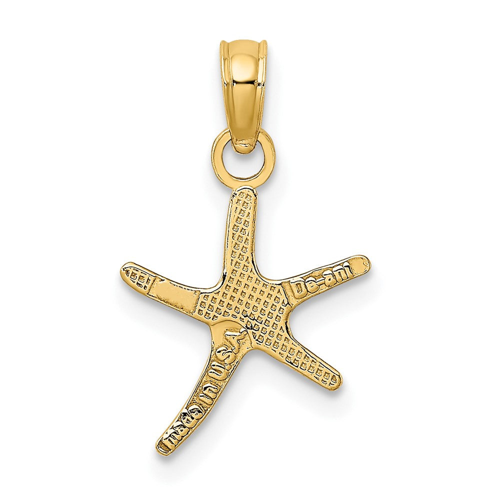 10K Gelbgold Poliert Mini Dancing Seestern mit Bail Charm