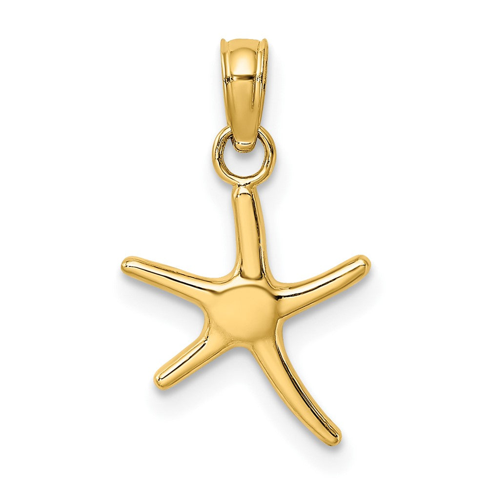 10K Gelbgold Poliert Mini Dancing Seestern mit Bail Charm