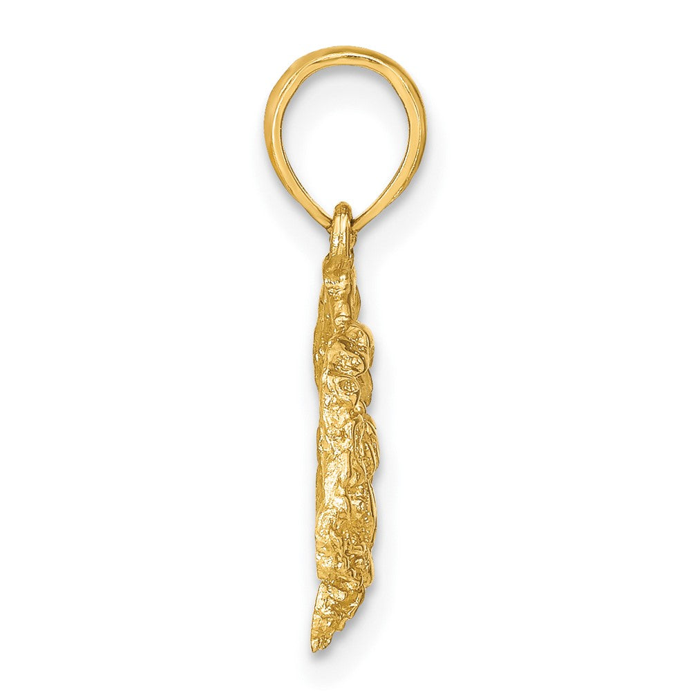 10K Gelbgold 10K 2-d Strukturiert Krabbe Charm