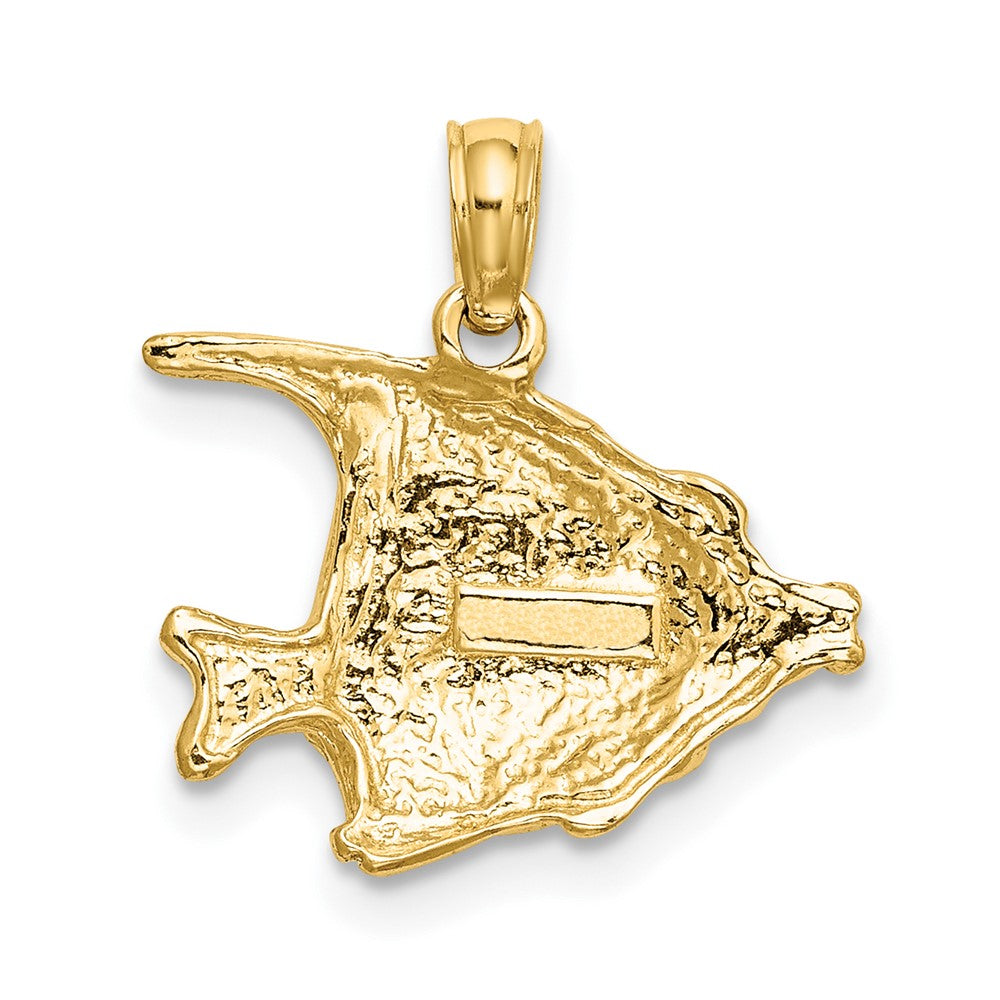 10K Gelbgold 10K Poliert Graviert Fisch Charm