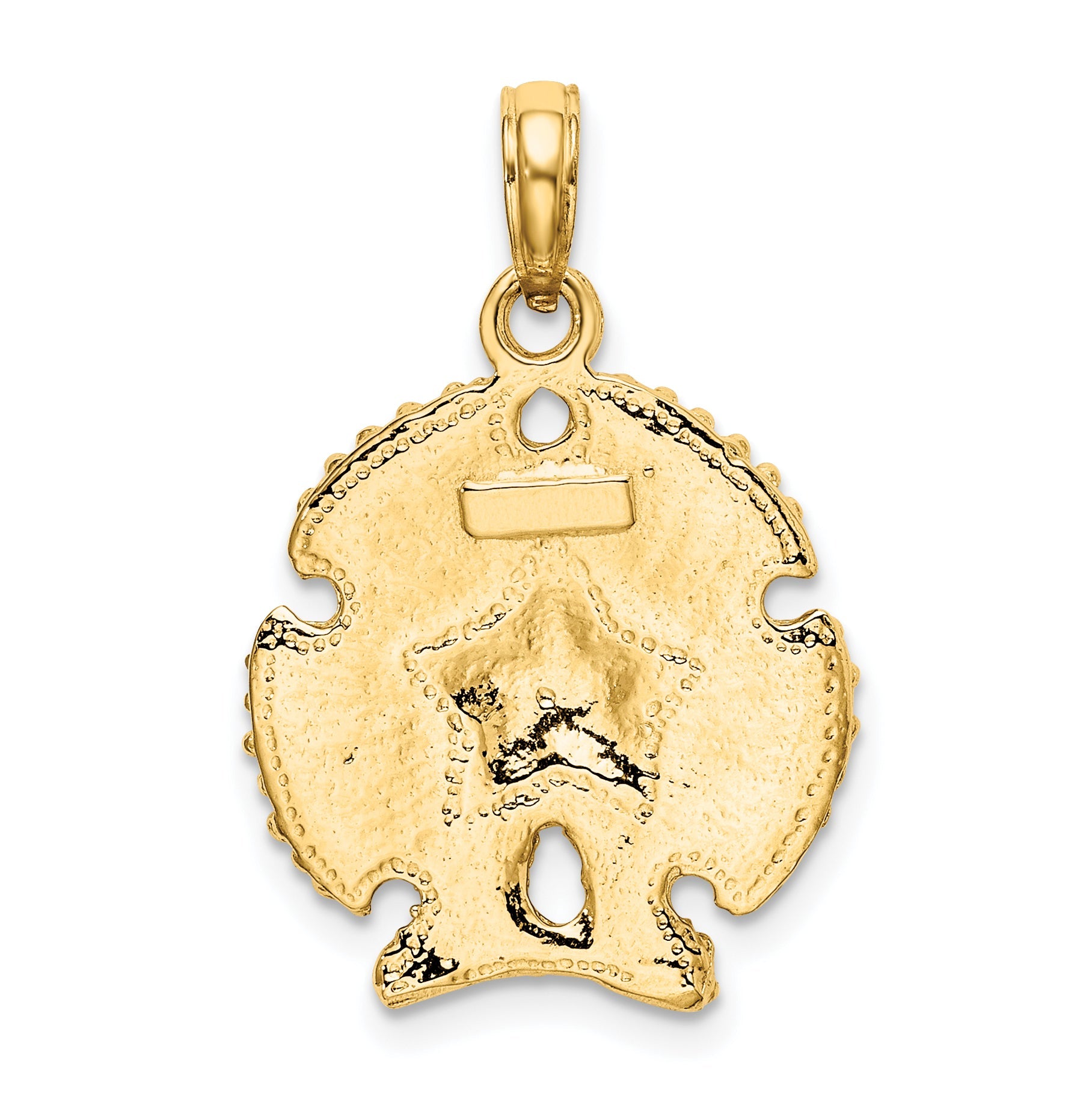 10K Gelbgold 10K Strukturiert Sand Dollar Charm
