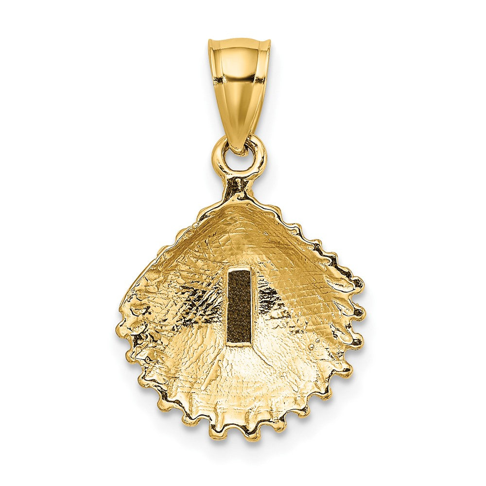 10K Gelbgold 10K Strukturiert Muschel Charm