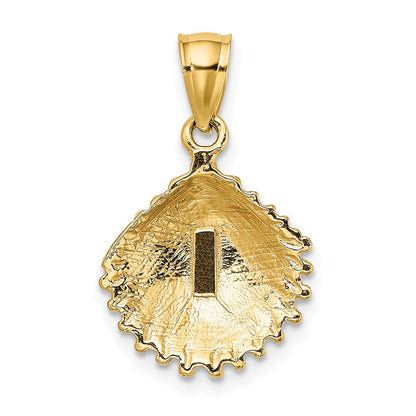 10K Gelbgold 10K Strukturiert Muschel Charm