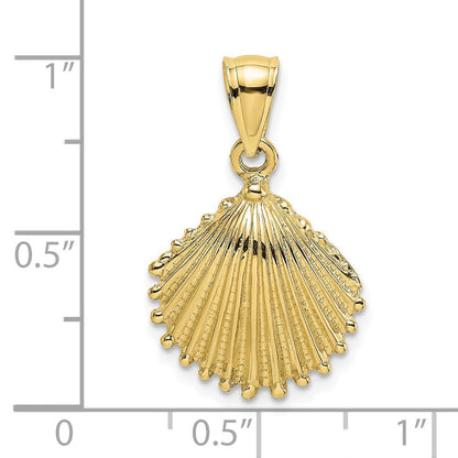 10K Gelbgold 10K Strukturiert Muschel Charm