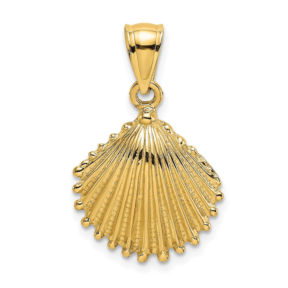 10K Gelbgold 10K Strukturiert Muschel Charm