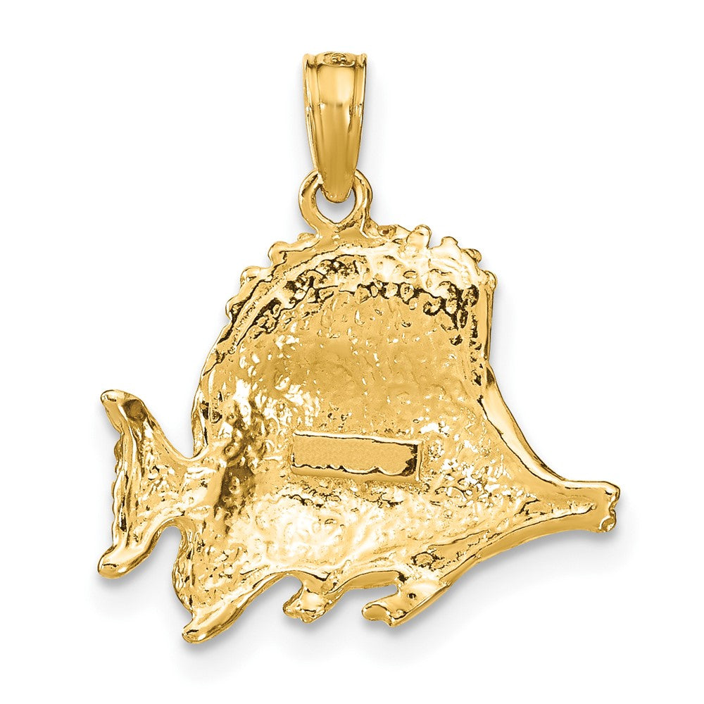 10K Gelbgold 10K Poliert Graviert Fisch Charm
