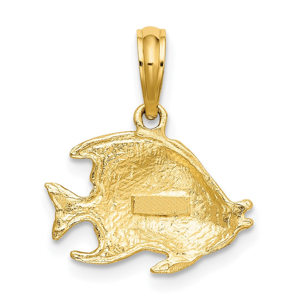 10K Gelbgold 10K Poliert Strukturiert Fisch Charm