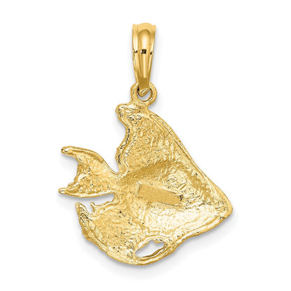 10K Gelbgold 10K Strukturiert Fisch Charm