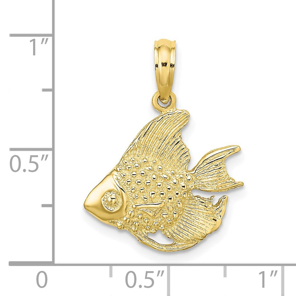 10K Gelbgold 10K Strukturiert Fisch Charm